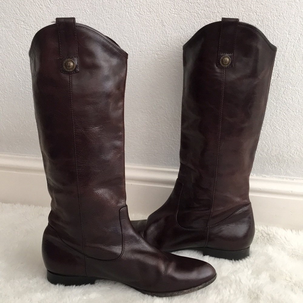 Frye Cindy Pull On Brown Boots Size 9